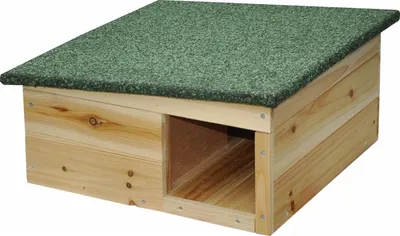 Produktbild von 2-Kammer-Igelhaus aus Tannenholz – Klapp- & Bitumendach – 40 × 40 × 19 cm