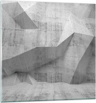 Produktbild von Bilder auf glas - Einteilig - Beton Wand Grau - 70x70cm - Glasbilder - Wandbilder - Bilder - zum Aufhängen bereit - Wanddekoration aus Glas - Glas Bilder - Wandbild auf Glas - GAC70x70-4183