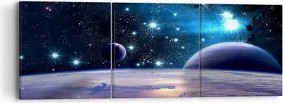 Produktbild von Bild auf Leinwand - Leinwandbild - Kosmos Planet - 90x30cm - Wand Bild - Wanddeko - Wandbilder - Leinwanddruck - Bilder - Kunstdruck - Wanddekoration - Leinwand bilder - Wandkunst - CA90x30-3575