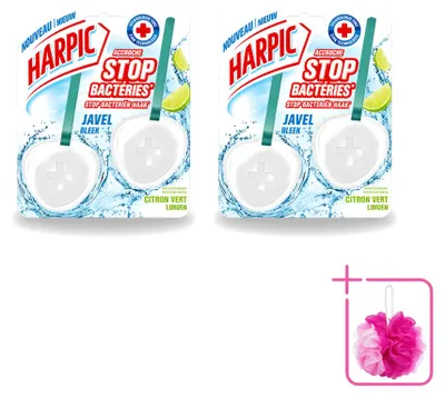 Produktbild von 2 x Harpic WC-Stein - Limette - mit Bleiche - Sparpackung - 2 Stücke