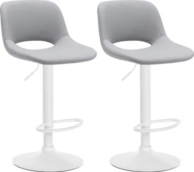 Produktbild von 2er Set Barhocker Camden Kunstleder weiß - weiß