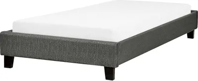 Zdjęcie produktu dla BELIANI Łóżko szare tapicerowane 90 x 200 cm jednoosobowe ze stelażem bez zagłówka