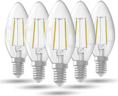 Produktbild von LED-Lampe Klar - 5er Set, E14, B35 Kerze, Filament, 220-240V, 2.5W 250lm 2700K, nicht dimmbar