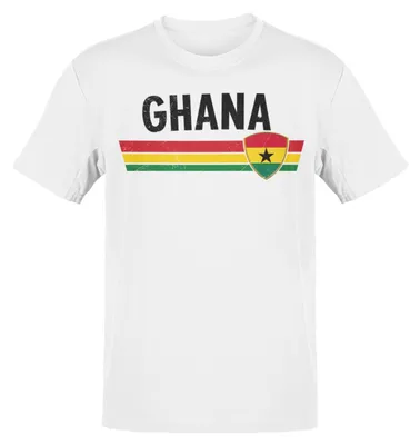 Produktbild von WM EM Fan Shirt Weltmeisterschaft Europameisterschaft 100% Baumwolle T-Shirt Rundhals Fanartikel Herren Damen Fan-Shirt - viele Länder: Ghana / S Land wählen: Ghana Shirt Größe wählen: S