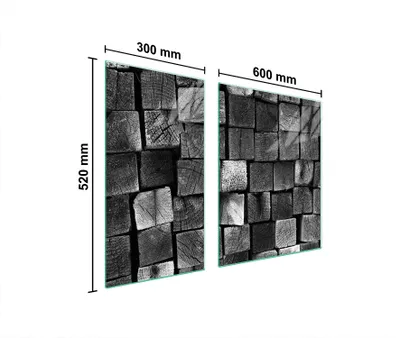 Produktbild von Herdabdeckplatten 2 teilig 90x52 Glaskeramikkochfeld Abdeckung Glas Schneidebrett Holz Schwarz