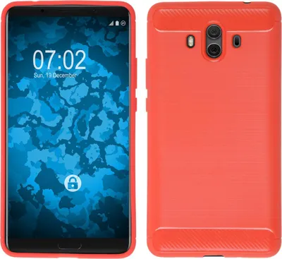 Produktbild von PhoneNatic Case kompatibel mit Huawei Mate 10 - rot Silikon Hülle Ultimate Cover