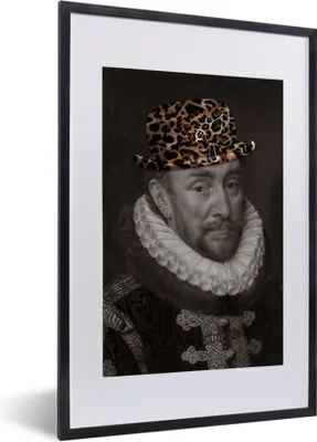 Produktbild von MuchoWow® Gerahmtes Poster Wilhelm von Oranien - Adriaen Thomasz - Pantherdruck 40x60 cm - Poster mit Schwarzem Bilderrahmen Wandposter Rahmen Foto Bilder - Poster in Rahmen