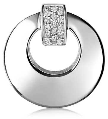 Produktbild von MATERIA by Matthias Wagner Mond Anhänger für Kette rund 925 Sterling Silber Zirkonia Damen Schmuck rhodiniert KA-435