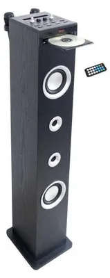 Produktbild von HP49CD - Bluetooth-Soundturm - CD-Player und Karaoke-Funktion - 100W - UKW-Radio - USB-Anschluss - Aux-In-Eingang - Schwarz