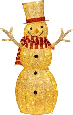 Immagine prodotto di Decorazione MagicHome Natale, pupazzo di neve, 100x LED bianco caldo, esterno, 34x73x120 cm