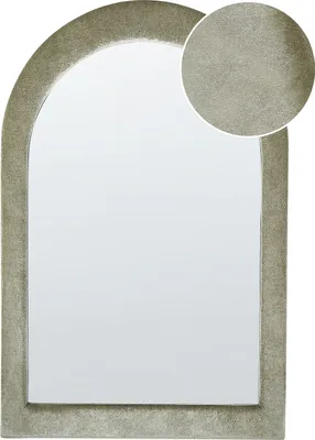 Obrázek produktu pro BELIANI Nástěnné zrcadlo Zelený rám MDF sklo 60 x 90 cm Nepravidelný tvar Dekorativní nástěnný akcent Moderní styl