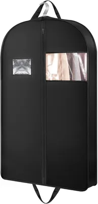 Image de Housse de protection pour vêtements, respirante, 110 x 60 cm, noire, pour vestes et robes de soirée
