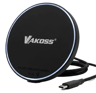 Zdjęcie produktu dla Ładowarka indukcyjna Vakoss MY5316K, 15 W, czarna