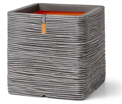 Zdjęcie produktu dla Capi Europe - Blumentopf quadratisch Rib NL - Anthrazite - 40x40 - KOFZ903