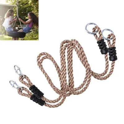 Produktbild von 2 Stück Schaukel-Aufhängeseil 1,9 m,PE Verlängerungsseile für Schaukel & Klimmzugstange, Höhenverstellbar 100–170 cm, inkl. Haken