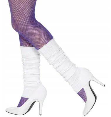 Image de Chauffe-jambes aérobic manchettes années 80 blanc
