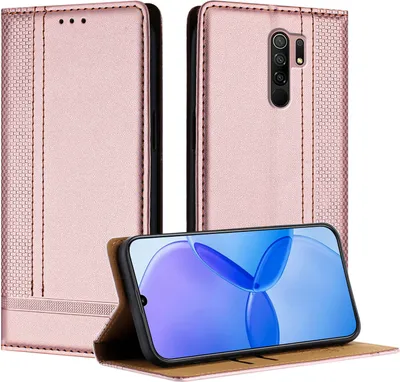Obrázek produktu pro Pouzdro pro Xiaomi Redmi 9 kožené flipové pouzdro s funkcí stojánku Růžový