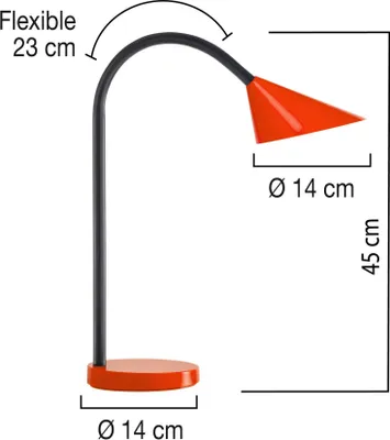 Produktbild von Unilux SOL, Schwarz, Rot, Elastomer, Metall, Kunststoff, Büro, 1 Glühbirne(n), LED, 3000 K