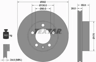 Produktbild von TEXTAR Bremsscheibe Artikel: 92228603