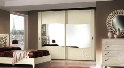 Produktbild von Kleiderschrank mit Schiebetüren Schlafzimmer Schrank Wand Schränke Weiß Spiegel