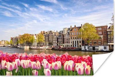 Produktbild von MuchoWow® Poster Skyline - Grachten - Amsterdam 90x60 cm - Schlafzimmer
