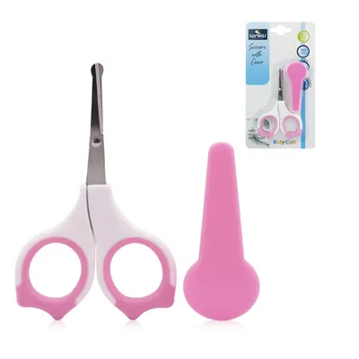 Produktbild von Lorelli Babynagelschere mit Schutzkappe, abgerundete Spitzen, ab Geburt geeignet, Rosa