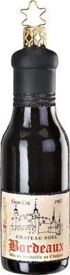 Produktbild von Christbaumschmuck Glas Bordeaux Rotwein Flasche 12,5cm schwarz
