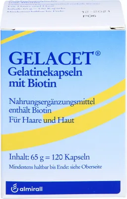 Immagine prodotto di GELACET capsule di gelatina con biotina per capelli e pelle, 120 capsule