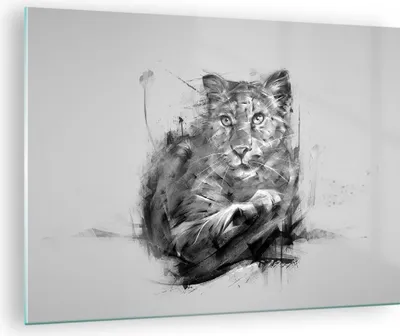 Produktbild von Bilder auf glas - Tier Abstraktion - 70x50cm - Glasbilder - Wandbilder - Kunstdruck - zum Aufhängen bereit - Wanddekoration aus Glas - Glas Bilder - Wandbild auf Glas - Einteilig - GAA70x50-3850