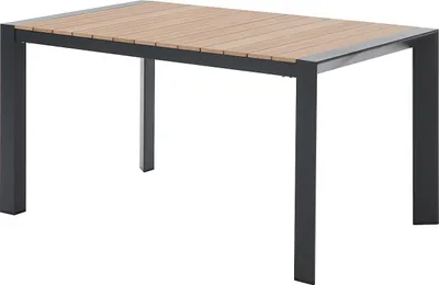 Produktbild von Gartentisch aus Aluminium L.150 cm - Hell-Natur und Anthrazit - NYROS von MYLIA