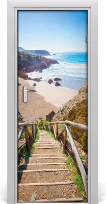 Imagen del producto de Calcomanías decorativas Tulup de 75x205 cm. Adhesivas, impermeables, removibles. Ideales para dormitorios, salones y decoración del hogar. Diseño: "Camino a la playa"