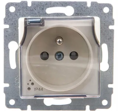 Imagen del producto de Enchufe empotrado individual con tapa, 16A