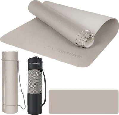 Obrázok produktu pre Protišmyková podložka na jogu - športová podložka na fitness - podložka na pilates 183 cm x 61 cm x 06 cm - podložka do posilňovne vrátane popruhu na prenášanie a tašky