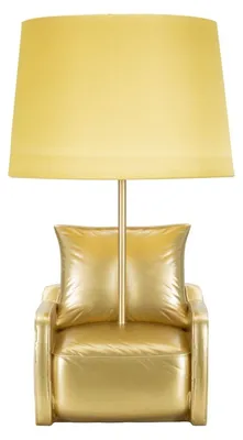Produktbild von Midcentury Nachttischleuchte aus goldenem Kunstharz mit Stoffschirm