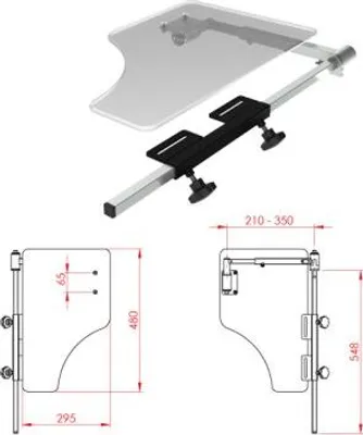 Produktbild von Halber Therapietisch 295x480x8mm,klappbar>>>>