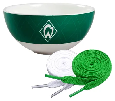 Produktbild von SV Werder Bremen Schüssel Müslischale Raute + 2 Paar Fan-Schnürsenkel