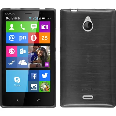 Produktbild von PhoneNatic Case kompatibel mit  Nokia X2 - silber Silikon Hülle brushed + 2 Schutzfolien