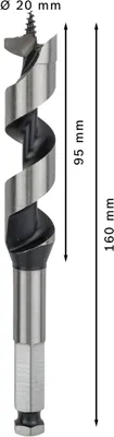 Obrázok produktu pre Bosch 2 608 585 705, Vŕtačka, špirálový vrták, 2 cm, 160 mm, Pevné drevo, mäkké drevo, 1,11 cm