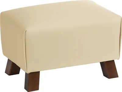 Produktbild von Max Winzer Hocker Footstool - Echtleder beige - Maße: 40 x 28 x 28 cm