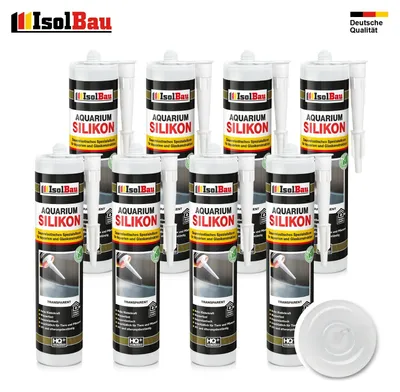 Isolbau Aquarium Silikon 8 x 300 ml Transparent Glassilikon dauerelastisch