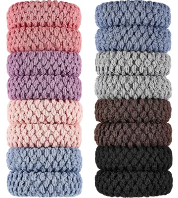 Produktbild von 16 Stück Dickes Baumwolle Haargummi Nahtlose Haarbänder Set