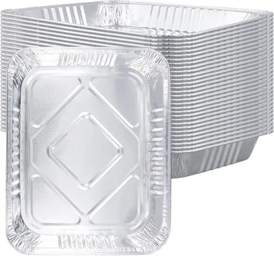 Imagen del producto de Bandejas para asar de aluminio, 32,5 x 26,2 cm, paquete de 30 unidades, para uso en la cocina