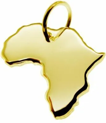 Image de Pendentif carte d'Afrique en or jaune massif 333