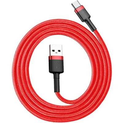 Produktbild von Baseus Cafule, 2 m, USB A, USB C, USB 2.0, 0,48 Gbit/s, Rot