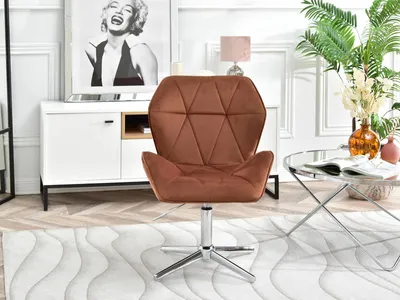 Zdjęcie produktu dla Fotel velo-static miedziany welur, podstawa chrom