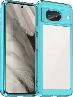 Produktbild von Google Pixel 8 Hülle, Klar Rückseite Stoßfeste TPU Silikon Bumper Schutzhülle für Google Pixel 8 Hellblau