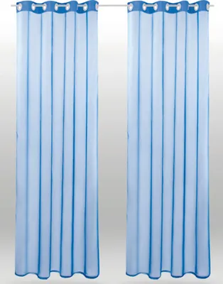 Produktbild von 2er Pack Gardine Transparent Noella Ösen, Größe: 140 x 145cm (Blau)