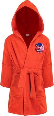 Produktbild von Miraculous Ladybug Mädchen Frottee Bademantel mit Kapuze – Rot / 98/104