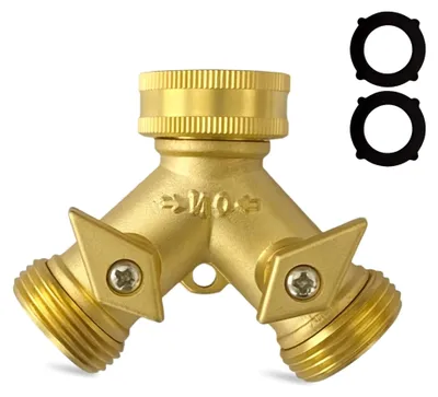 Produktbild von 2-Wege Wasserverteiler 3/4 Zoll für Waschmaschine, Geschirrspüler und Gartenschlauch
