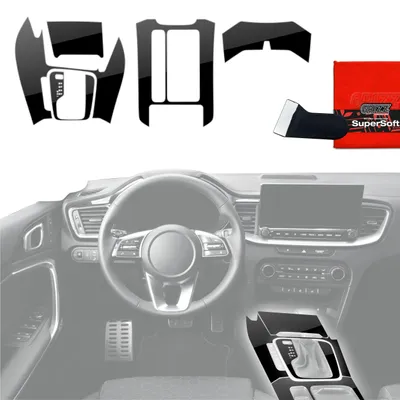 Produktbild von 5in1 Schutzfolien Grizz Protector für Mittelkonsole - Kia Ceed (2018-2025) Schwarz Glanz